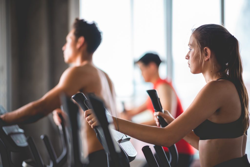 lifestyle of strong healthy person exercise and workout training in sport gym